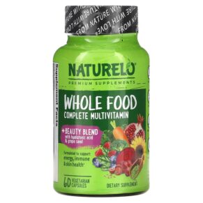 Thực phẩm chức năng NATURELO Whole Food Complete Multivitamin + Beauty Blend 60 Vegetarian Capsules 628110628688