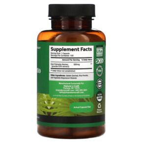 Thực phẩm bổ sung Natures Craft Saw Palmetto 500 mg 100 Capsules 806802596303