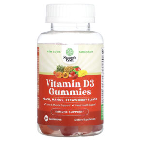 Thực phẩm chức năng Natures Craft Vitamin D3 Gummies Peach Mango Strawberry 60 Gummies 793611599673