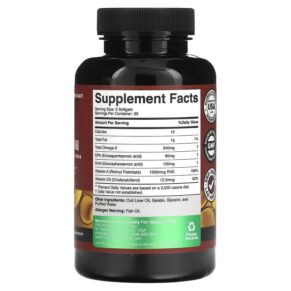 Thực phẩm bổ sung Natures Craft Wild Icelandic Cod Liver Oil 100 Softgels 850034386126