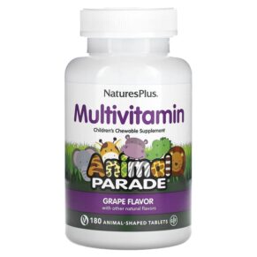 Thực phẩm chức năng NaturesPlus Animal Parade Children's Chewable Multivitamin Supplement Grape 180 Animal-Shaped Tablets 097467299863
