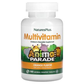 Thực phẩm chức năng NaturesPlus Animal Parade Children's Chewable MultiVitamin Supplement Orange 180 Animal-Shaped Tablets 097467299757