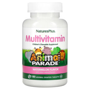 Thực phẩm chức năng NaturesPlus Animal Parade Children's Chewable Supplement Watermelon 180 Animal-Shaped Tablets 097467299931