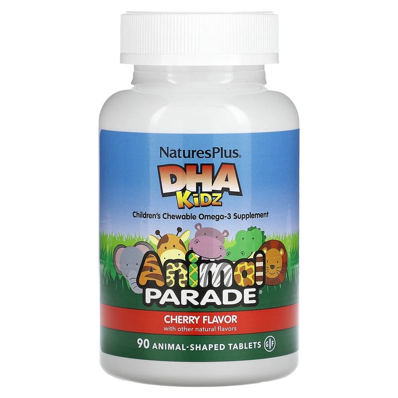 NaturesPlus Animal Parade DHA Kids Children's Chewable Omega-3 Supplement Cherry 90 Animal-Shaped Tablets 8 Thực phẩm chức năng NaturesPlus Animal Parade DHA Kids Children's Chewable Omega-3 Supplement Cherry 90 Animal-Shaped Tablets 097467299993