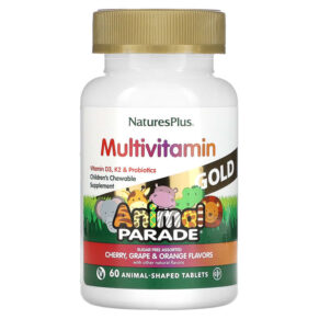Thực phẩm chức năng NaturesPlus Animal Parade Gold Children's Chewable Supplement Cherry Grape & Orange 60 Animal-Shaped Tablets 097467299276