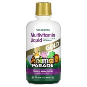 Thực phẩm chức năng NaturesPlus Animal Parade Gold Multivitamin Liquid Tropical Berry 30 fl oz (887.1 ml) 097467299016