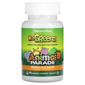 Thực phẩm chức năng NaturesPlus Animal Parade Kid Greenz Children's Chewable Green Food Supplement Tropical Fruit 90 Animal-Shaped Tablets 097467299689