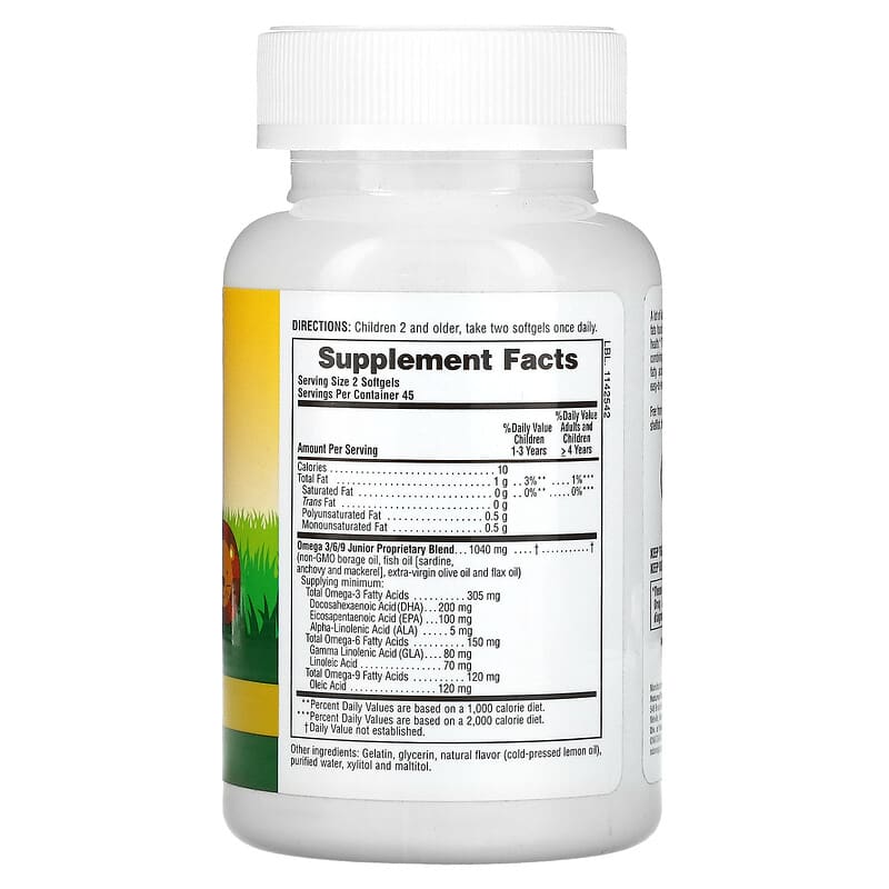 NaturesPlus Animal Parade Omega 3/6/9 Junior Lemon 90 Chewable Softgels 2 Thực phẩm bổ sung NaturesPlus Animal Parade Omega 3/6/9 Junior Lemon 90 Chewable Softgels 097467299948