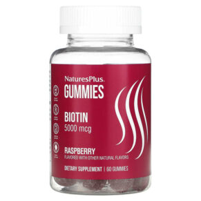 Thực phẩm chức năng NaturesPlus Biotin Gummies Raspberry 5.000 mcg 60 Gummies 097467017948