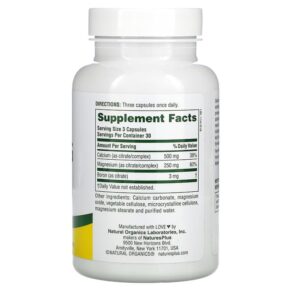 Thực phẩm bổ sung NaturesPlus Cal/Mag Citrate 90 Capsules 097467033696