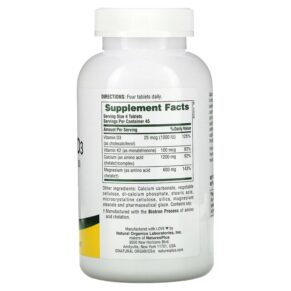 Thực phẩm bổ sung NaturesPlus Cal/Mag/Vit D3 with Vitamin K2 180 Tablets 097467336476