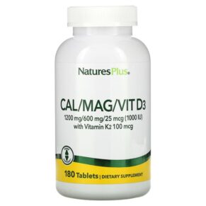 Thực phẩm chức năng NaturesPlus Cal/Mag/Vit D3 with Vitamin K2 180 Tablets 097467336476