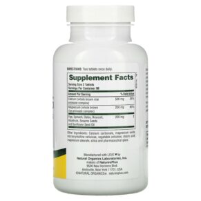 Thực phẩm bổ sung NaturesPlus Cal/Mag with Whole Foods 180 Tablets 097467336452
