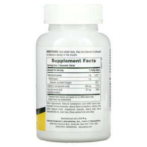 Thực phẩm bổ sung NaturesPlus Chewable Iron with Vitamin C and Herbs Cherry 90 Tablets 097467034211