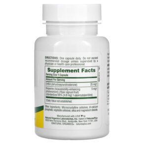 Thực phẩm bổ sung NaturesPlus DHEA-25 with Bioperine 60 Capsules 097467049680