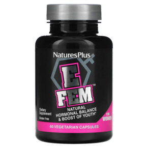 Thực phẩm chức năng NaturesPlus E Fem for Women Natural Hormonal Balance & Boost of Youth 60 Vegetarian Capsules 097467048720