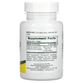 Thực phẩm bổ sung NaturesPlus Folic Acid as Methylfolate 800 mcg 90 Tablets 097467017900