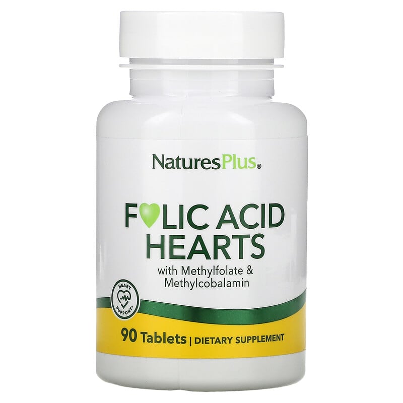 NaturesPlus Folic Acid Hearts 90 Tablets 8 Thực phẩm chức năng NaturesPlus Folic Acid Hearts 90 Tablets 097467017917