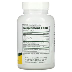 Thực phẩm bổ sung NaturesPlus Garlic and Parsley Oil 180 Softgels 097467039605