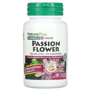 Thực phẩm chức năng NaturesPlus Herbal Actives Passion Flower 250 mg 60 Vegetarian Capsules 097467072367