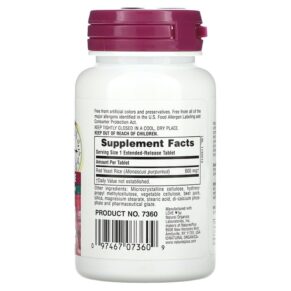 Thực phẩm bổ sung NaturesPlus Herbal Actives Red Yeast Rice 600 mg 30 Tablets 097467073609