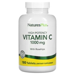 Thực phẩm chức năng NaturesPlus High Potency Vitamin C With Rosehips 1.000 mg 180 Tablets 097467022904