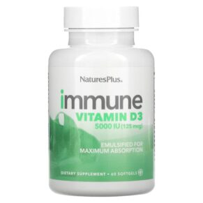 Thực phẩm chức năng NaturesPlus Immune Vitamin D3 125 mcg (5.000 IU) 60 Softgels 097467410046