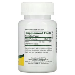 Thực phẩm bổ sung NaturesPlus Iodine Potassium Iodide 150 mcg 100 Tablets 097467033719