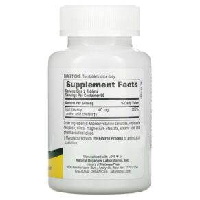 Thực phẩm bổ sung NaturesPlus Iron 20 mg 180 Tablets 097467034204