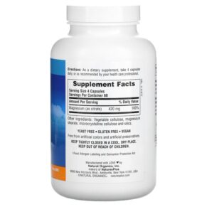 Thực phẩm bổ sung NaturesPlus KalmAssure Magnesium 105 mg 240 Vegan Capsules 097467336032