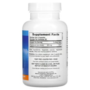 Thực phẩm bổ sung NaturesPlus KalmAssure Magnesium 140 mg 90 Vegan Capsules 097467336025