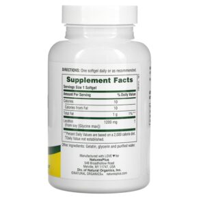 Thực phẩm bổ sung NaturesPlus Lecithin 1.200 mg 90 Softgels 097467041608
