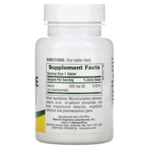 Thực phẩm bổ sung NaturesPlus Niacinamide 500 mg 90 Tablets 097467018907