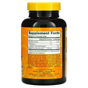 Thực phẩm bổ sung NaturesPlus Orange Juice Jr. Chewable Vitamin C  100 mg 180 Tablets 097467024724