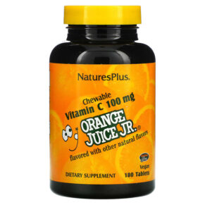 Thực phẩm chức năng NaturesPlus Orange Juice Jr. Chewable Vitamin C  100 mg 180 Tablets 097467024724