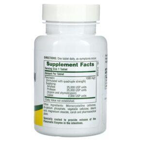 Thực phẩm bổ sung NaturesPlus Pancreatin 1.000 mg 60 Tablets 097467043800