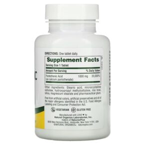 Thực phẩm bổ sung NaturesPlus Pantothenic Acid 1000 mg 60 Tablets 097467020603
