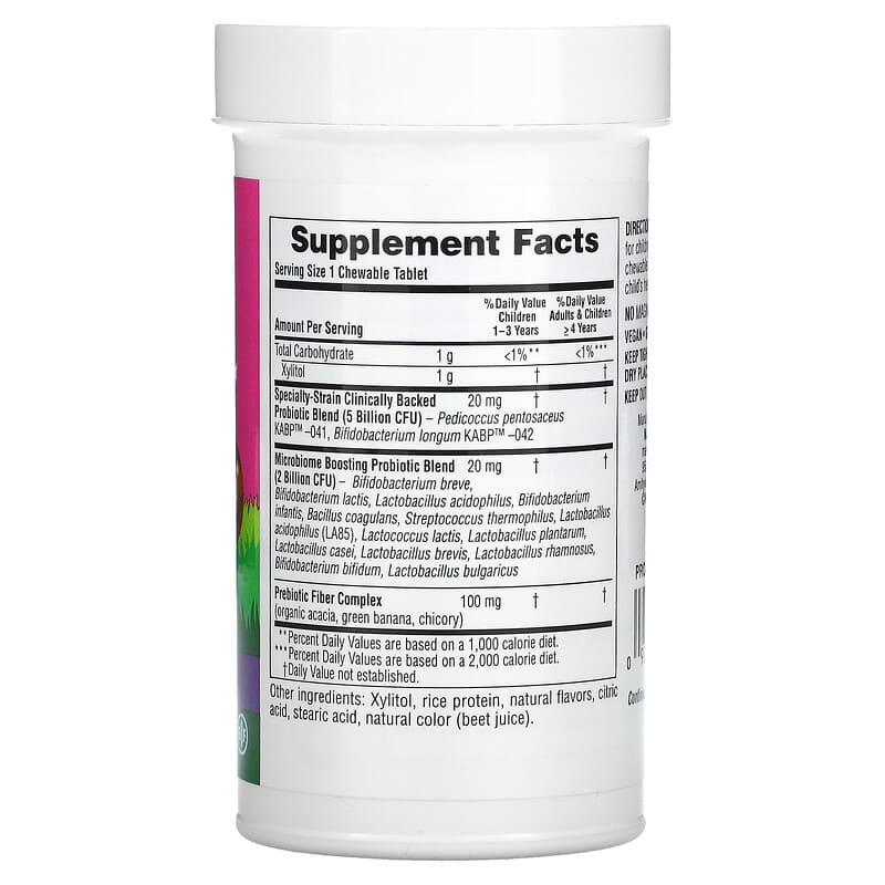 NaturesPlus Probiotic Children's Chewable Digestive Supplement Mixed Berry 30 Chewables 2 Thực phẩm bổ sung NaturesPlus Probiotic Children's Chewable Digestive Supplement Mixed Berry 30 Chewables 097467299443