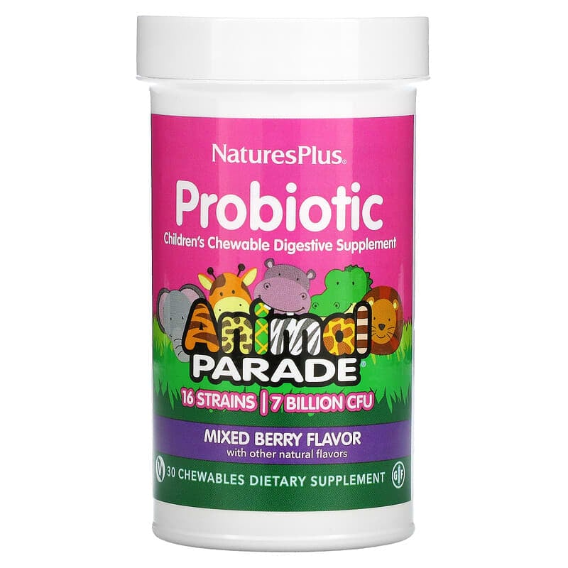 NaturesPlus Probiotic Children's Chewable Digestive Supplement Mixed Berry 30 Chewables 8 Thực phẩm chức năng NaturesPlus Probiotic Children's Chewable Digestive Supplement Mixed Berry 30 Chewables 097467299443