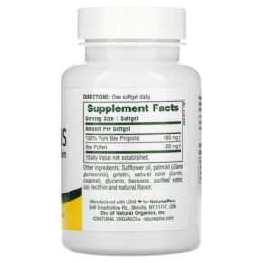 Thực phẩm bổ sung NaturesPlus Propolplus Propolis withBee Pollen 60 Softgels 097467037878