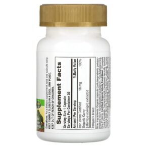 Thực phẩm bổ sung NaturesPlus Source of Life Garden Iron 30 Vegan Capsules 097467307360