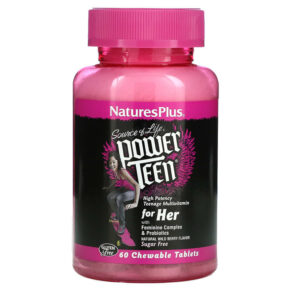 Thực phẩm chức năng NaturesPlus Source of Life Power Teen For Her Sugar Free Natural Wild Berry 60 Chewable Tablets 097467300040