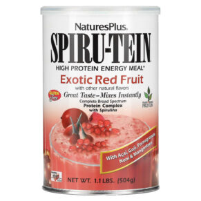 Thực phẩm chức năng NaturesPlus Spiru-Tein High Protein Energy Meal Exotic Red Fruit 1.1 lbs (504 g) 097467459229