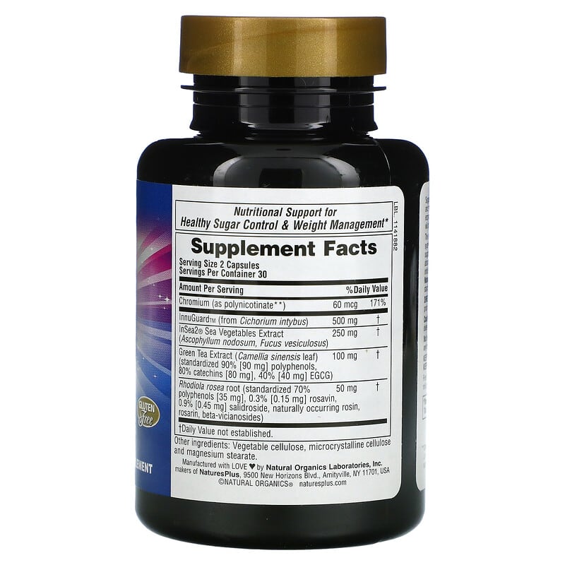 NaturesPlus Sugar Armor Sugar Control Support 60 Vegetarian Capsules 2 Thực phẩm bổ sung NaturesPlus Sugar Armor Sugar Control Support 60 Vegetarian Capsules 097467047136