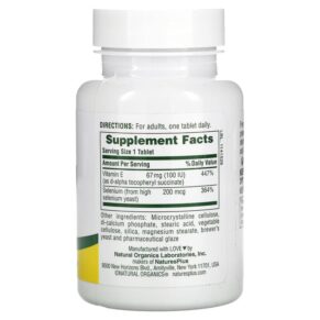 Thực phẩm bổ sung NaturesPlus Super Selenium With Vitamin E 200 mcg 90 Tablets 097467035010