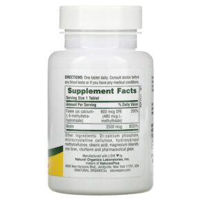 Thực phẩm bổ sung NaturesPlus Sustained Release Biotin & Folate 30 Tablets 097467017924
