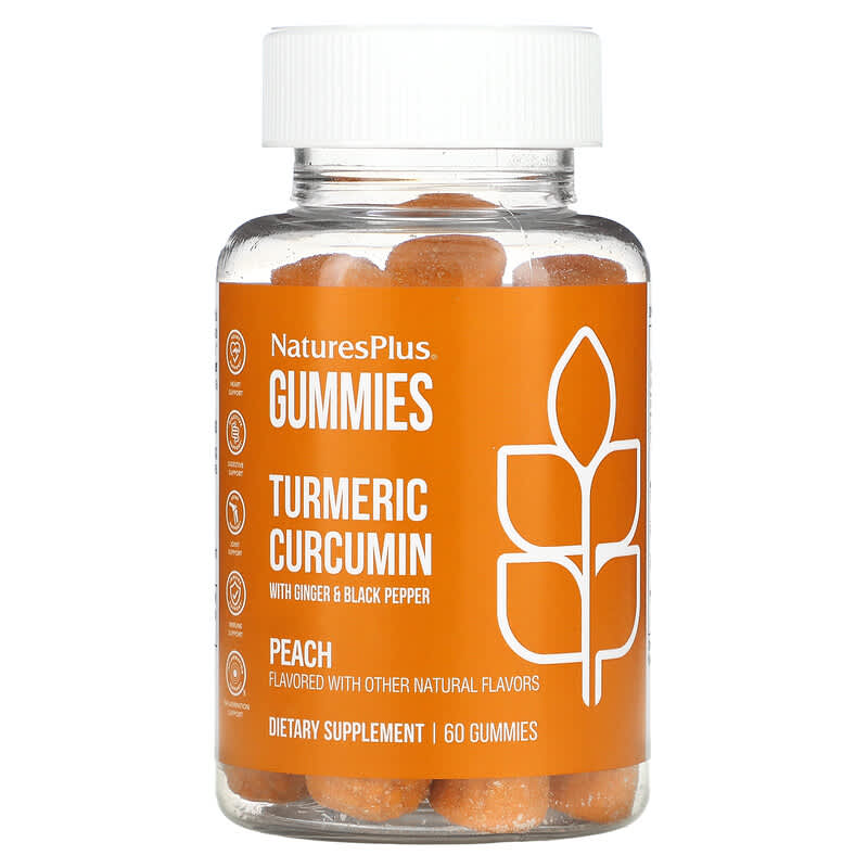 NaturesPlus Turmeric Curcumin With Ginger & Black Pepper Peach 60 Gummies 8 Thực phẩm chức năng NaturesPlus Turmeric Curcumin With Ginger & Black Pepper Peach 60 Gummies 097467046948