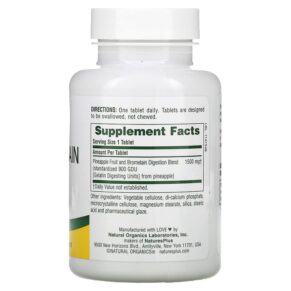 NaturesPlus Ultra Bromelain 1500 mg 60 Tablets 3 Thực phẩm bổ sung NaturesPlus Ultra Bromelain 1500 mg 60 Tablets 097467044067