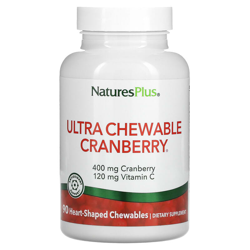 NaturesPlus Ultra Chewable Cranberry 90 Heart-Shaped Chewables 8 Thực phẩm chức năng NaturesPlus Ultra Chewable Cranberry 90 Heart-Shaped Chewables 097467039568