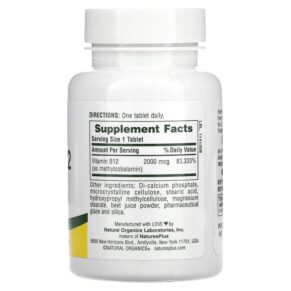 Thực phẩm bổ sung NaturesPlus Vitamin B12 2.000 mcg 60 Tablets 097467017306